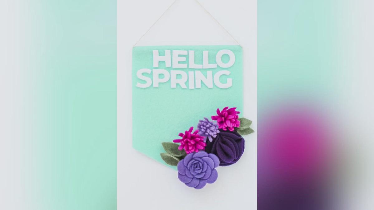 'Video thumbnail for "Hello Spring" Easy Spring Flowers Wall Decor Felt Craft'