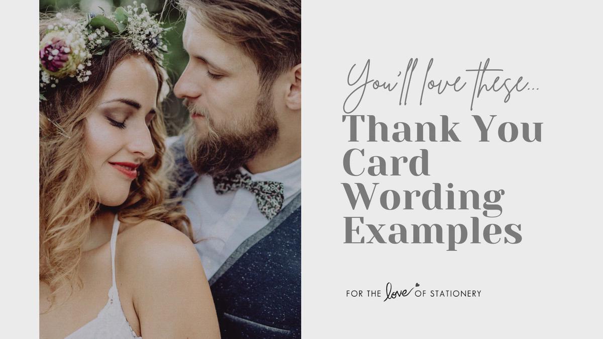 'Video thumbnail for Wedding Thank You Card Wording Examples'