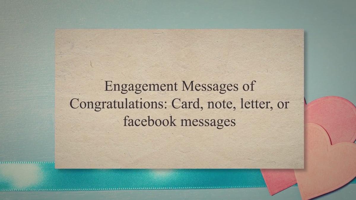 'Video thumbnail for Engagement Messages of Congratulations: Card, note, letter, or facebook messages'
