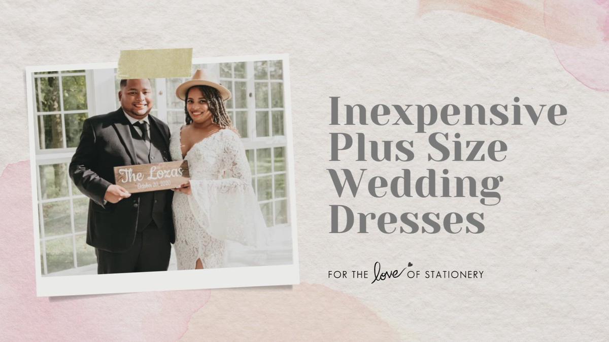 'Video thumbnail for Where to Find Inexpensive Plus Size Wedding Dresses'