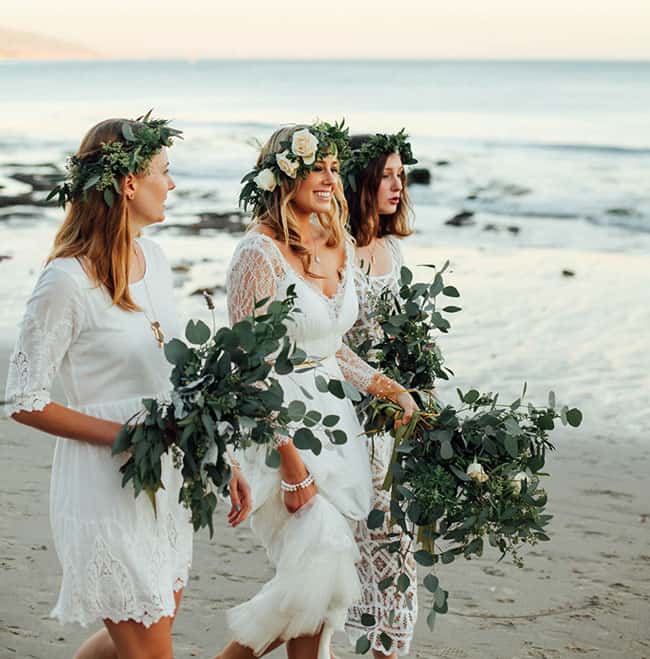 Organic Weddings Greenery Wedding Inspiration Bridesmaid Dresses