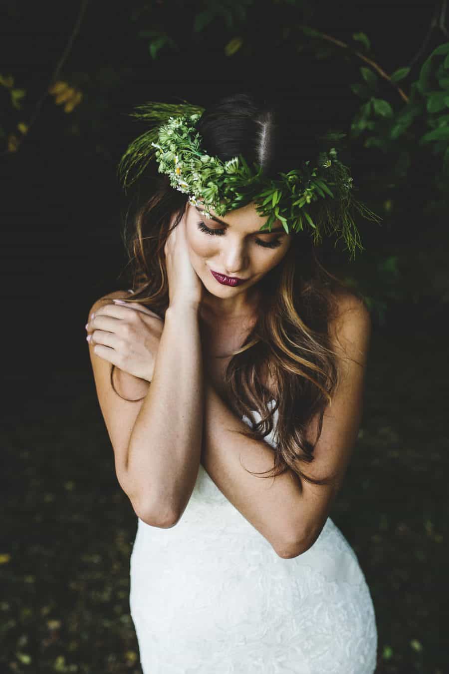 Greenery Crown Wedding Floral Leaf Crown Wedding Headpiece