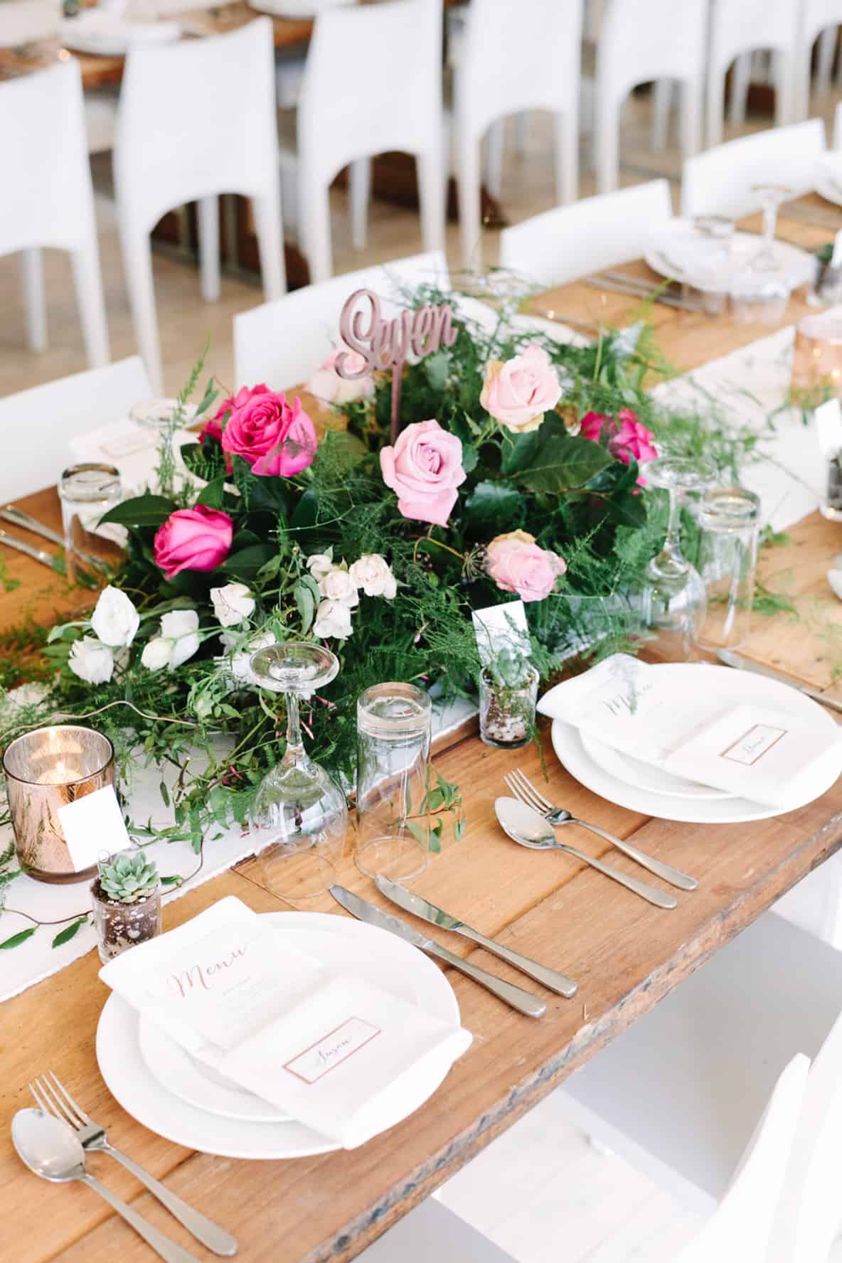 Wedding Floral Pink Roses Centrepieces Wedding Inspiration