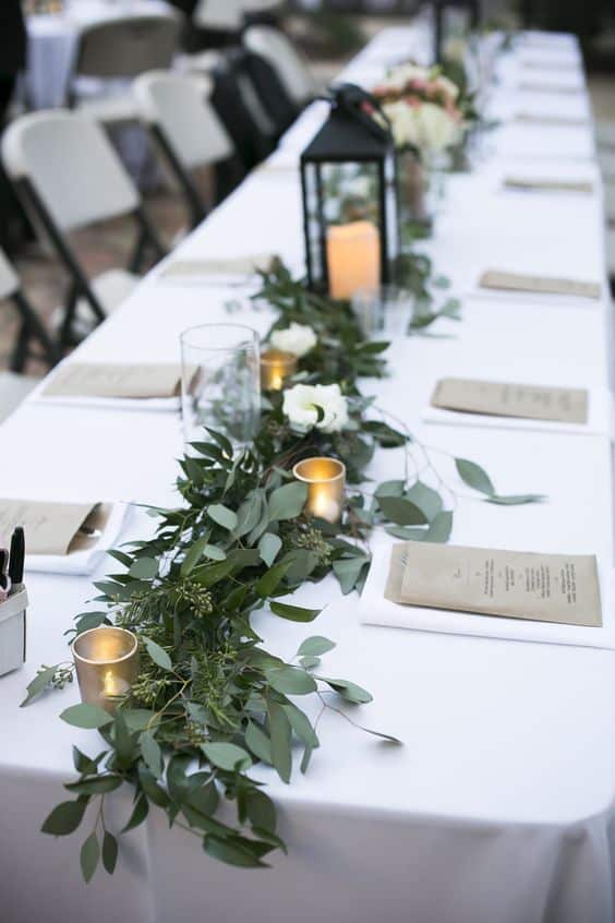 Greenery Wedding Decor Greenery Table Runner Stehlik Photography