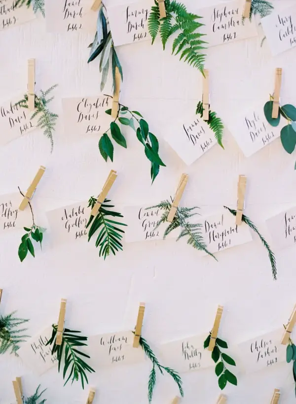 Creative Botanical Escort Cards Greenery Wedding Ideas