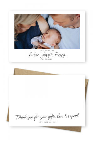 baby announcement thank you cards