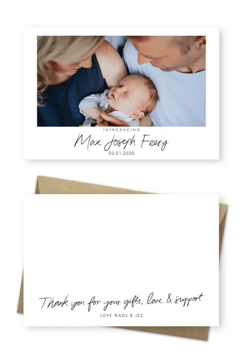 Baby Thank You Cards Newborn Birth Announcements Madeleine Chiller Photography