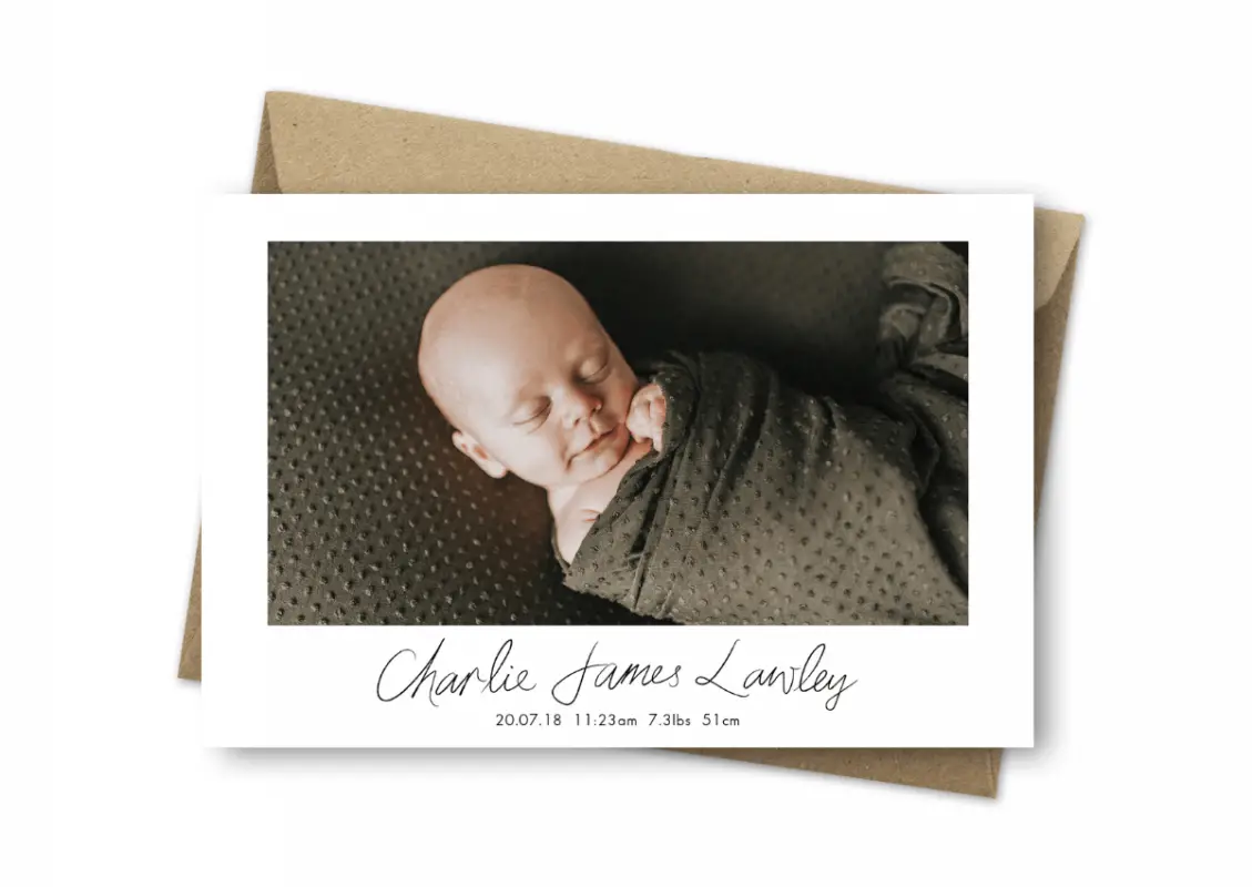 Baby Thank You Cards Personalised Postcard Birth Announcements Sigrid Petersen Photography