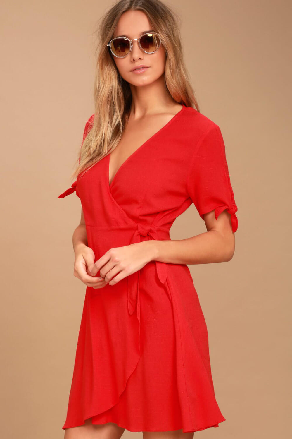 Beach Honeymoon Dresses Cute Beach Outfits Red Wrap Dress