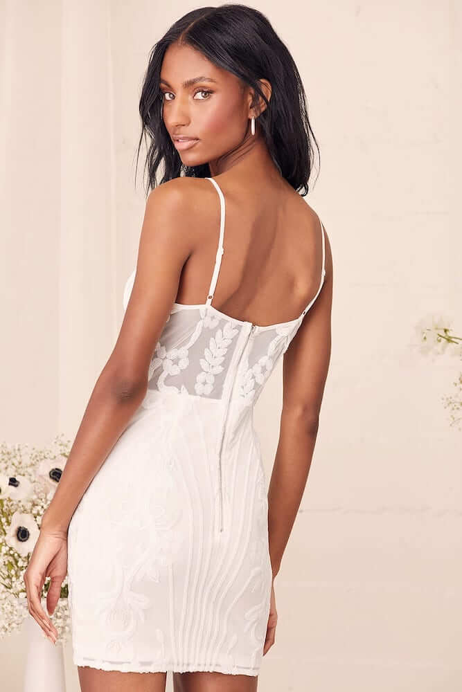 Best City Hall Wedding Dresses City Hall Outfit White Sequin Mini Dress 4
