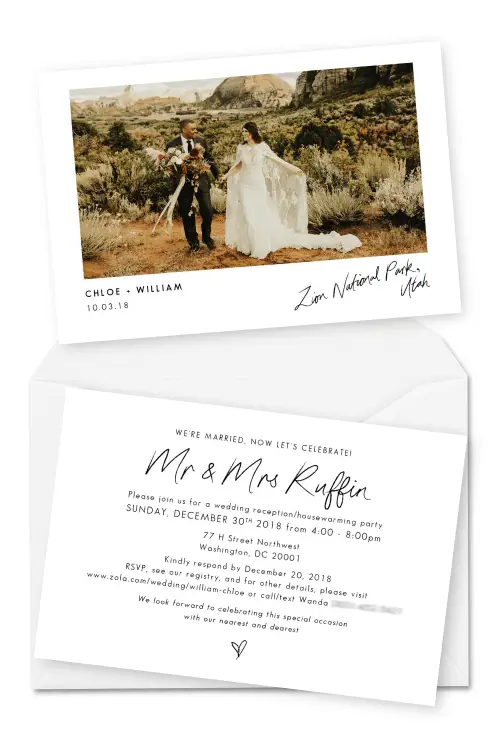 Best Elopement Announcements Wedding Invitation with Photos For the Love of Stationery