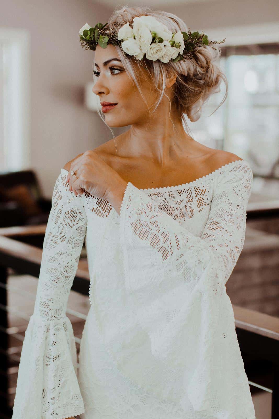 Bohemian Wedding Dresses Inspiration French Lace Bridal Gowns Handmade by Grace Loves Lace Sloane