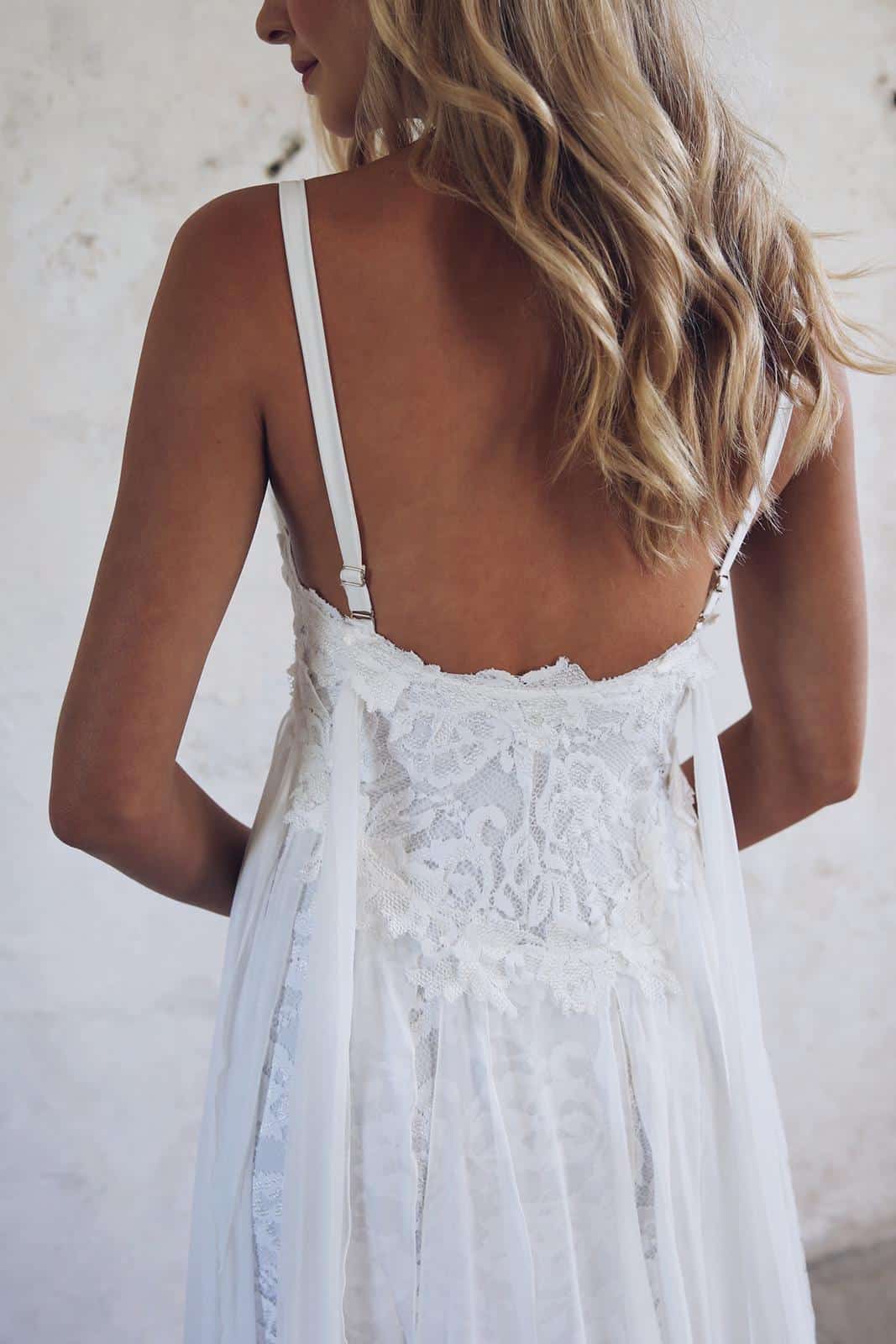 Bohemian Wedding Dresses Inspiration French Lace Dress Handmade by Grace Loves Lace Hollie 2.0