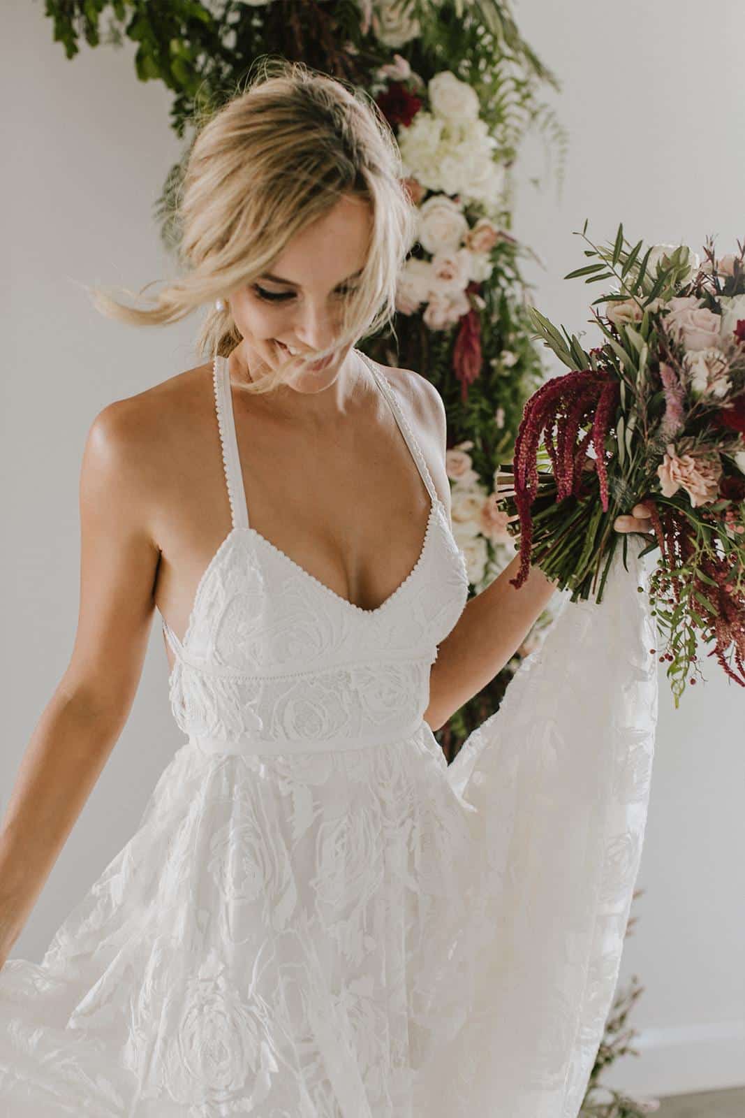 Boho Wedding Dresses Inspiration French Lace Gowns Handmade by Grace Loves Lace Megan