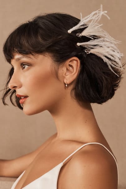 Bridal Headpiece Feather Wedding Hair Accessories Volo Hair Pins