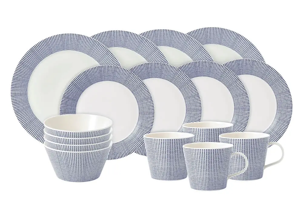 Bridal Shower Gift Ideas for Bride Kitchen Tea Presents Blue Dots 16 Piece Dinner Set