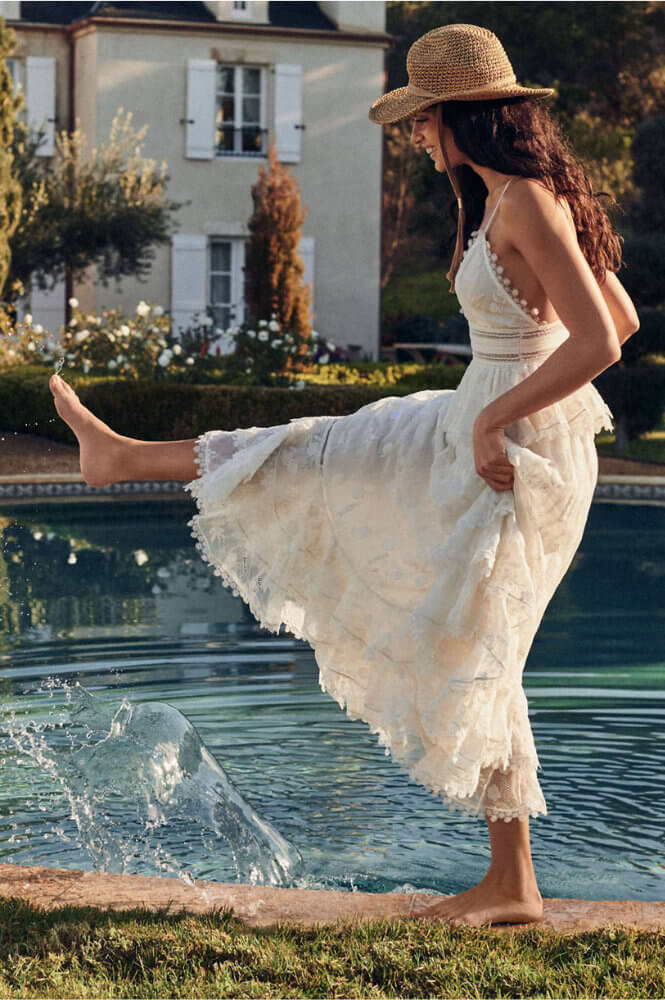Bridal Shower Outfit Ideas for Brides Kitchen Tea Dress Boho Rococo Sand Marla Long Dress BHLDN