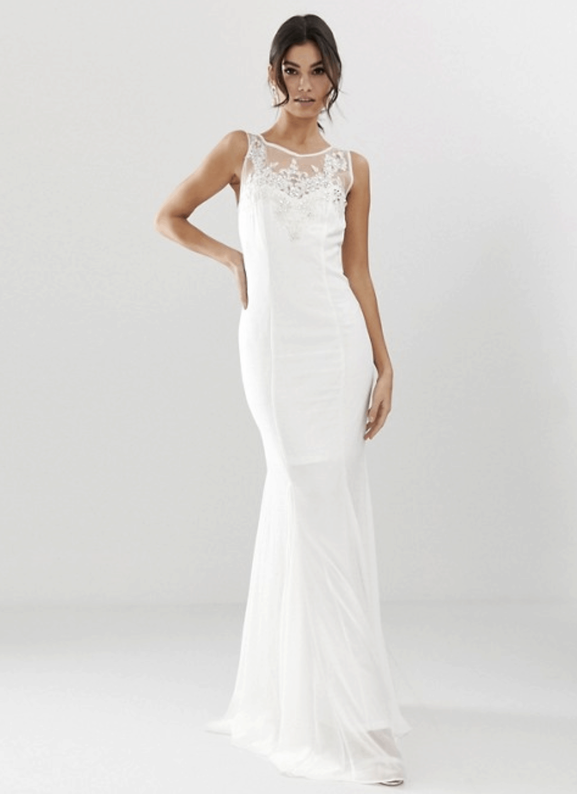 Cheap Affordable Bridal Gown and Wedding Dresses City Goddess Bridal Fishtail Maxi Dress with Embellished Detail