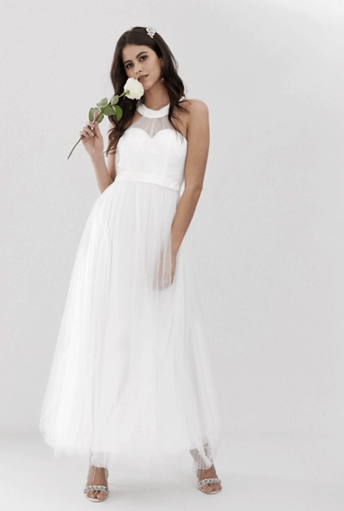 Cheap Affordable Bridal Gowns and Wedding Dresses Y.A.S Sweetheart Tulle Maxi Wedding Dress
