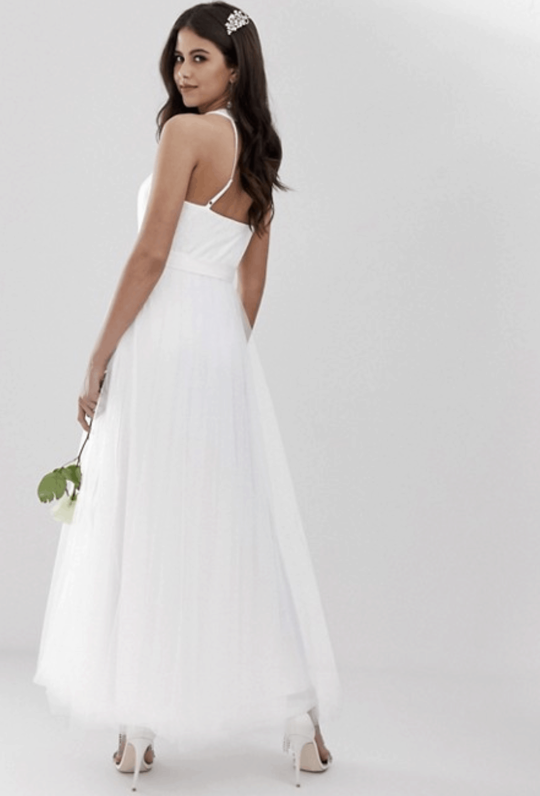Cheap Affordable Bridal Gowns and Wedding Dresses Y.A.S Sweetheart Tulle Maxi Wedding Dresses