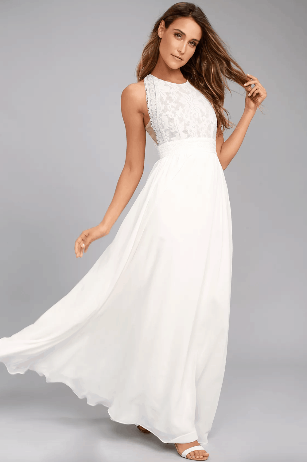 Cheap Affordable Elegant Wedding Dresses White Lace Lulus Bridal Gown Brides Tight Wedding Budget 2