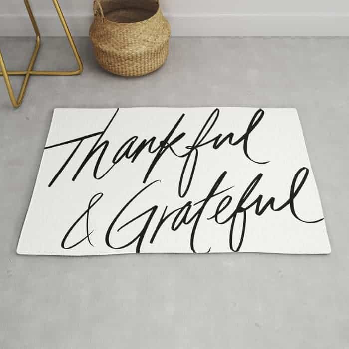 Christmas Gift Ideas Thankful and Grateful Rug Mat Carpet