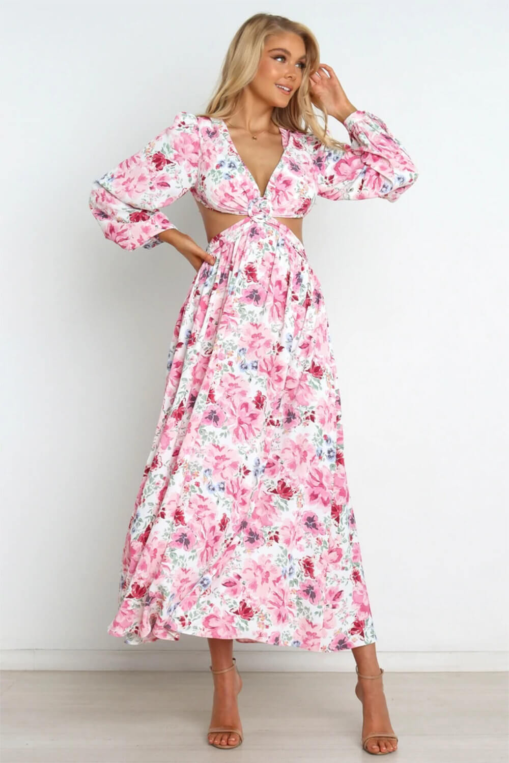 Classy Honeymoon Outfits Elegant Honeymoon Dresses Pink Floral Print Dress 2