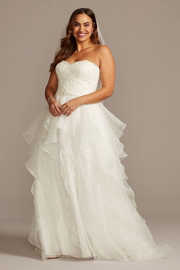 Curvy Girl Wedding Dress Plus Size Bridal Gown Tulle Davids Bridal