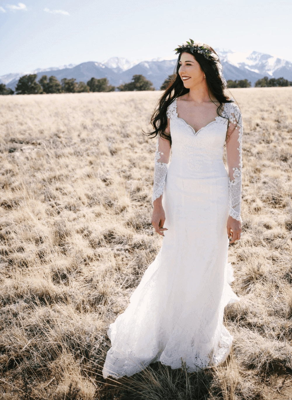 Designer Wedding Dresses Long Lace Sleeves Micaela Loren Custom Bridal Gown