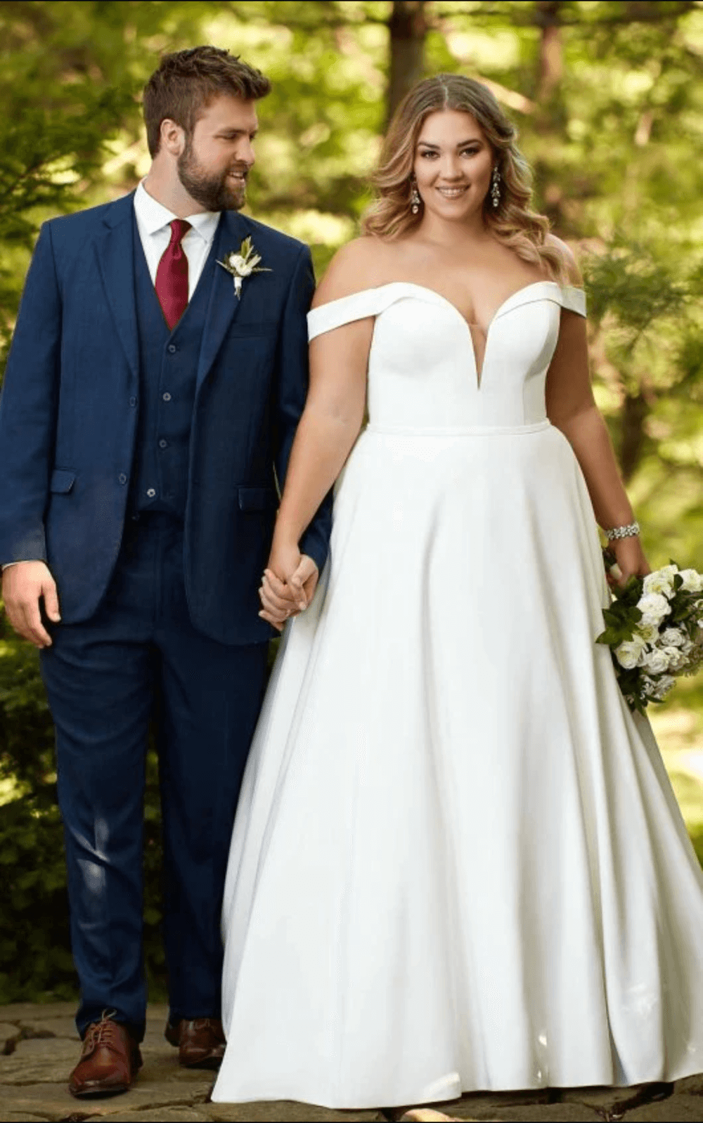 Designer Wedding Dresses Off the Shoulder Essense of Australia D2761 Bridal Gown