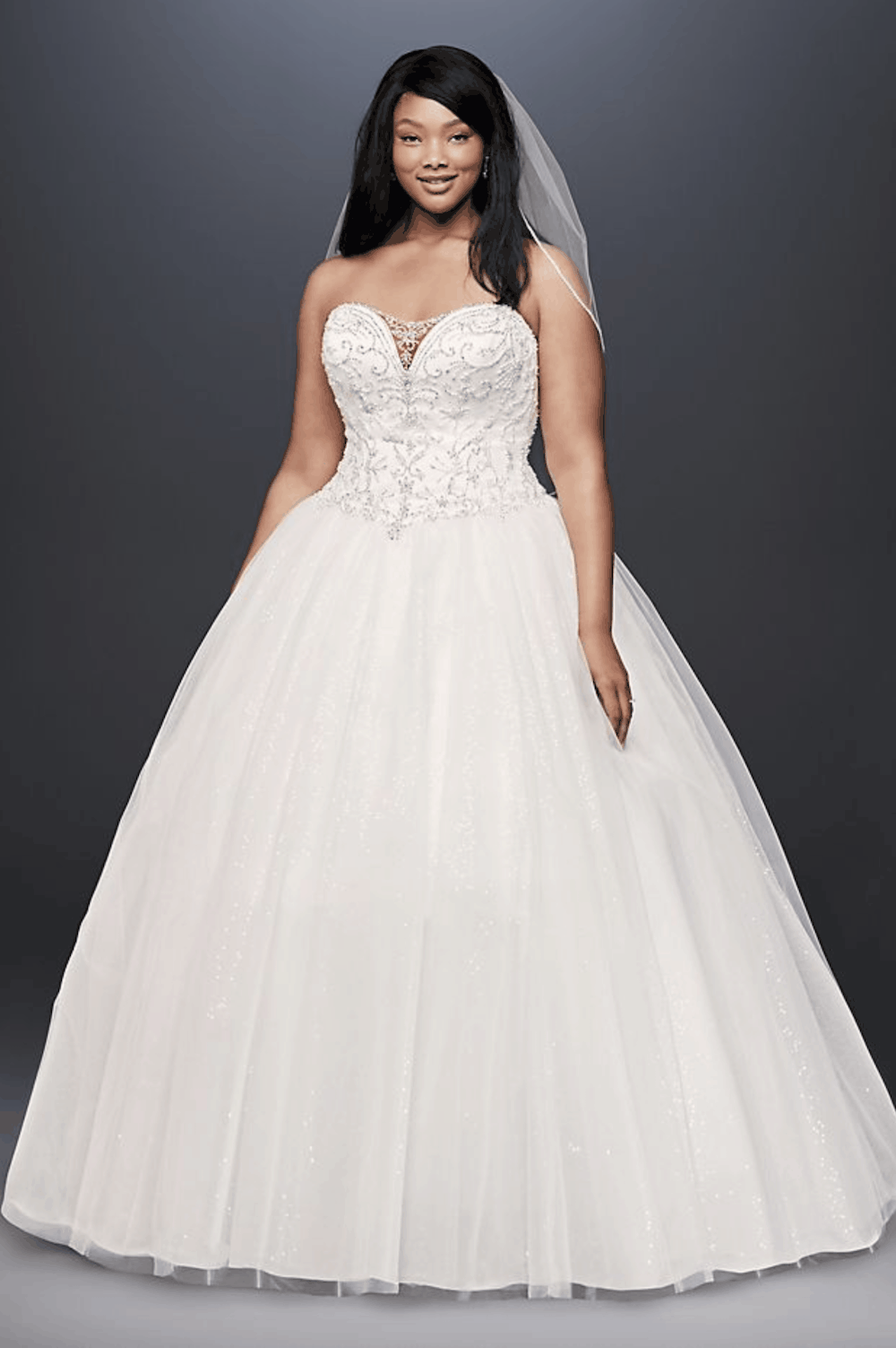 Disney Theme Plus Size Bridal Gowns Fairy Tale Hand-Beaded Illusion Plus Size Wedding Dress Simple