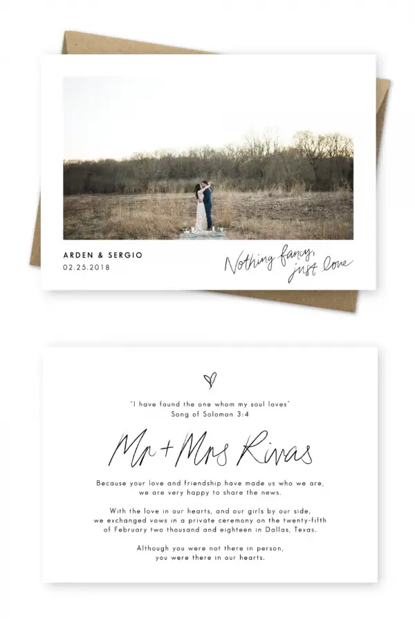 12 Elopement Announcement Wording Ideas and Examples