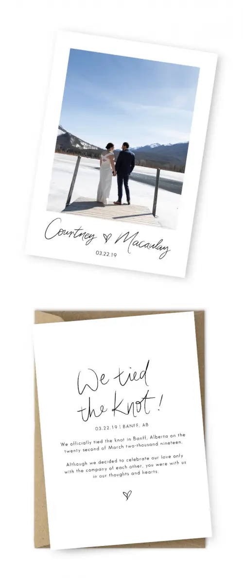 Elopement Announcement Examples Elopement Cards Wedding Announcements Photo Flow Photography For the Love of Stationery