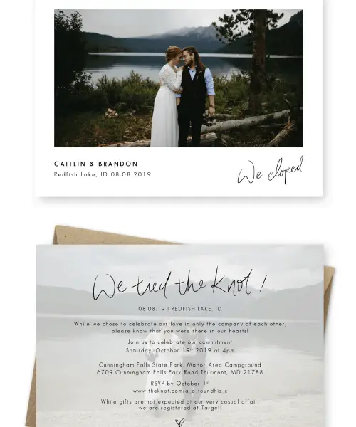 Elopement Announcement Wording Ideas and Examples For the Love of Stationery Christine Marie Photography