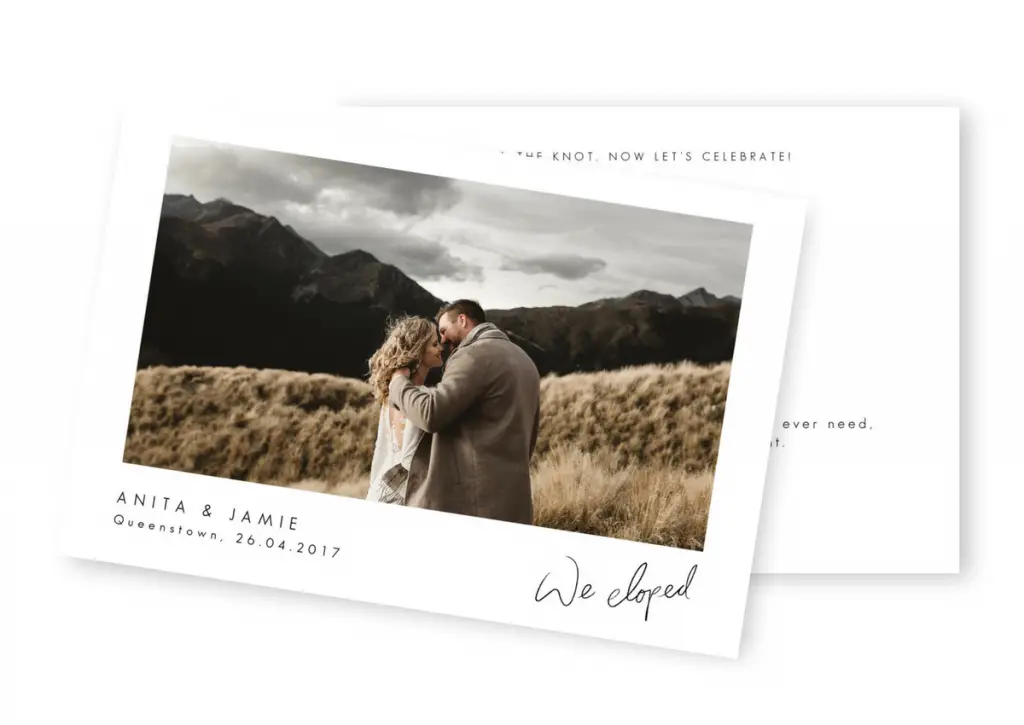 Elopement Announcements Rustic Wedding Invitations