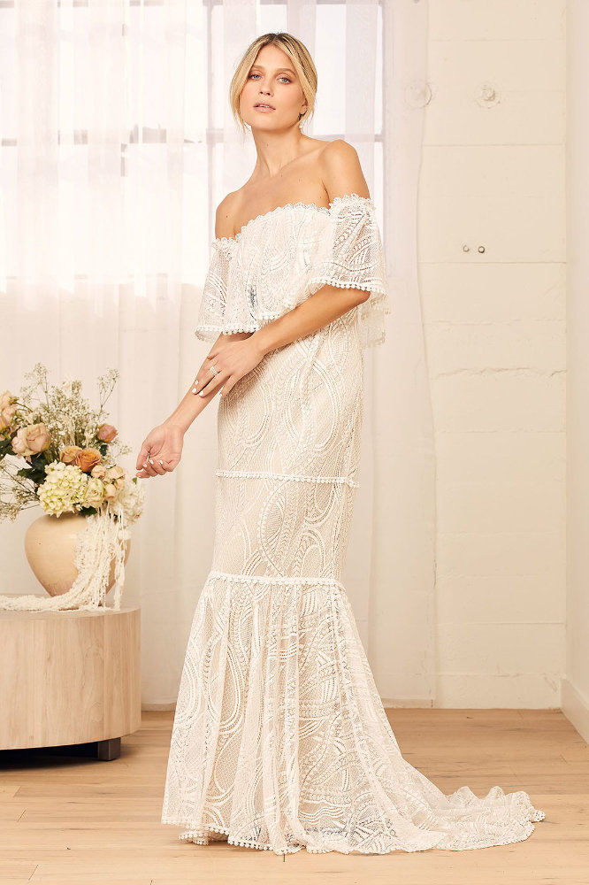 Elopement Bridal Gowns for Brides White Lace Elopement Wedding Dresses Lulus