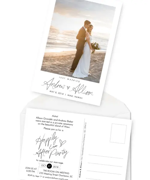 Elopement Packages Elopement Announcements Wedding Party Reception Invitations For the Love of Stationery