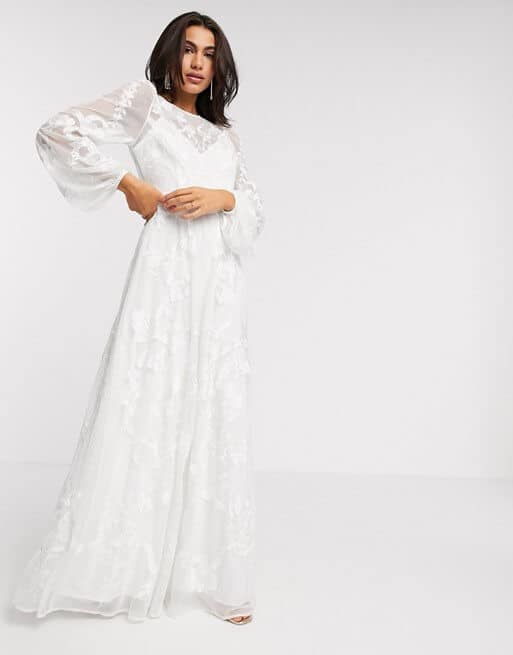 Embroidered Wedding Dress Long Sleeve Cheap Wedding Dresses Online ASOS