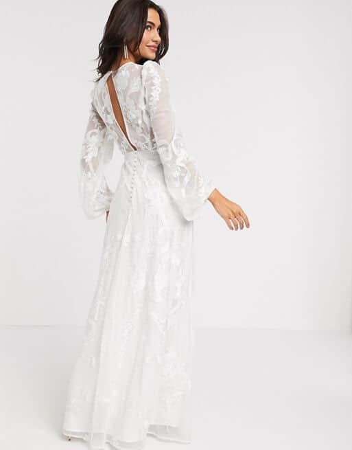 Embroidered Wedding Dress Long Sleeves Cheap Wedding Dresses Online ASOS