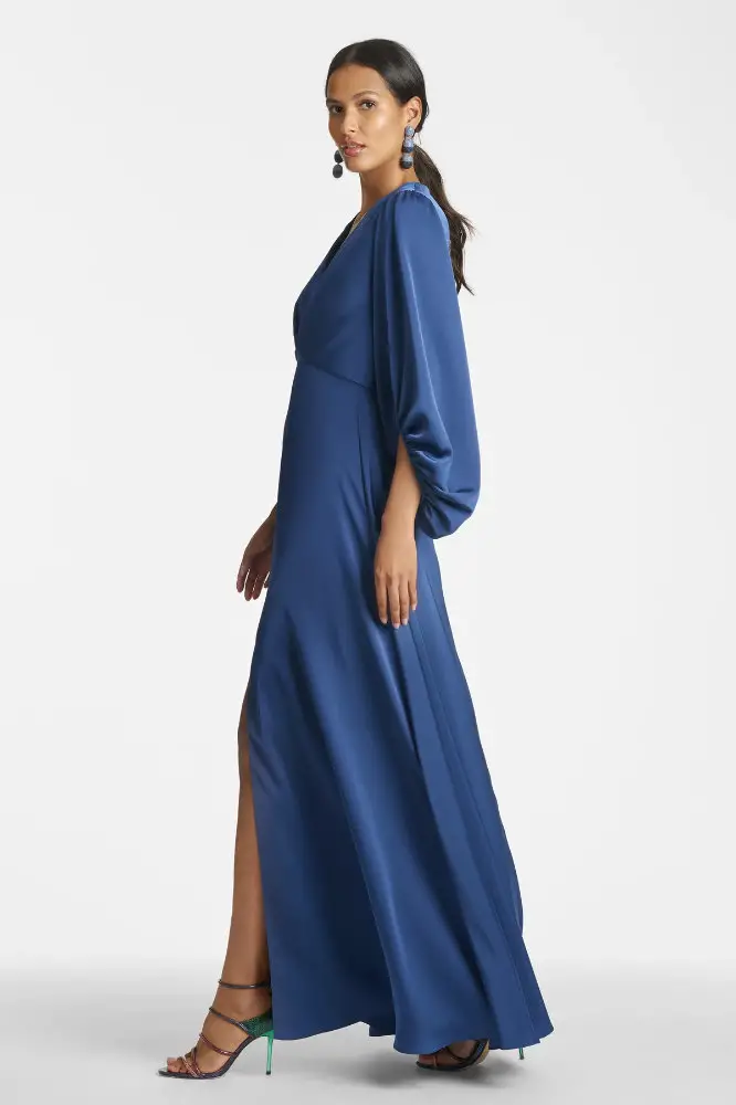 Flattering Mother of the Bride Dresses Blue Gown Sachin and Babi Jenny Gown Washed Indigo