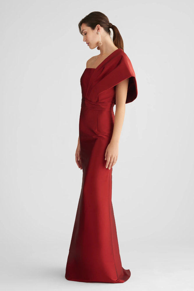 Flattering Mother of the Bride Dresses One Shoulder Sachin and Babi Hannah Gown Ruby 2