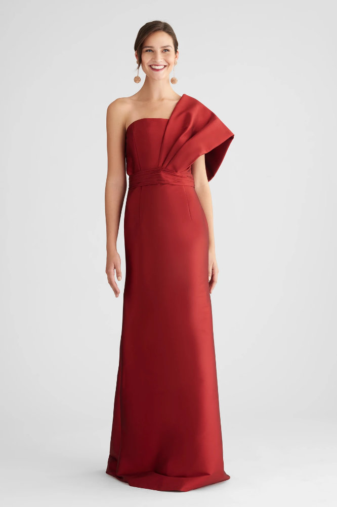 Flattering Mother of the Bride Dresses One Shoulder Sachin and Babi Hannah Gown Ruby