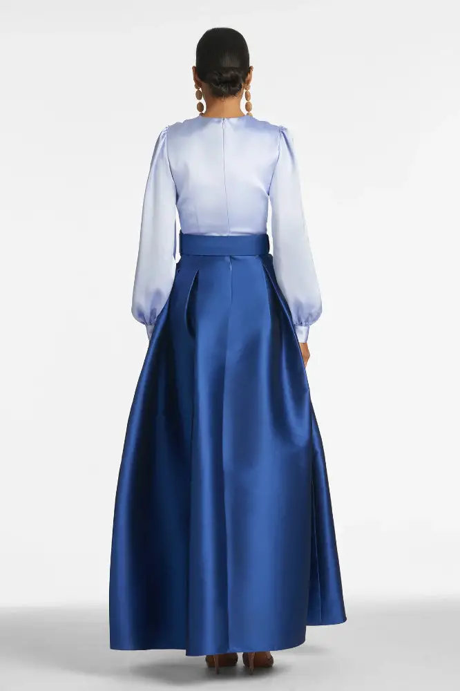 Flattering Mother of the Bride Dresses Satin Ball Skirt Sachin and Babi Zoe Gown Periwinkle & Eclipse 2
