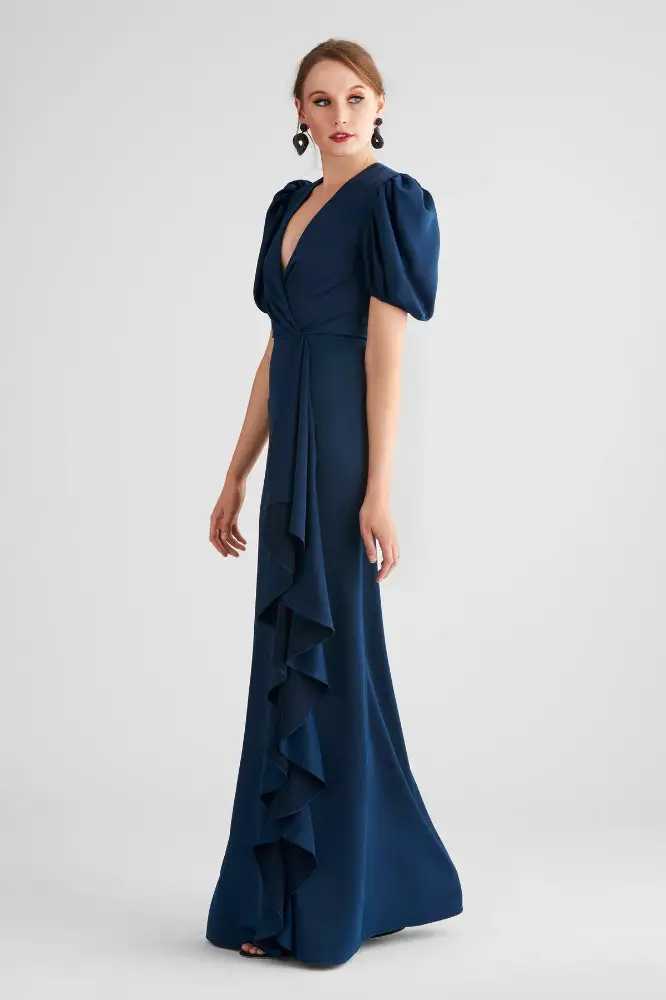 Flattering Mother of the Bride Dresses Sleek Sleeve Sachin and Babi Kayla Gown Midnight 2