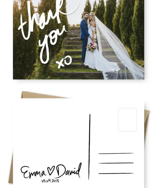 Floral Thank You Card Wedding Postcard