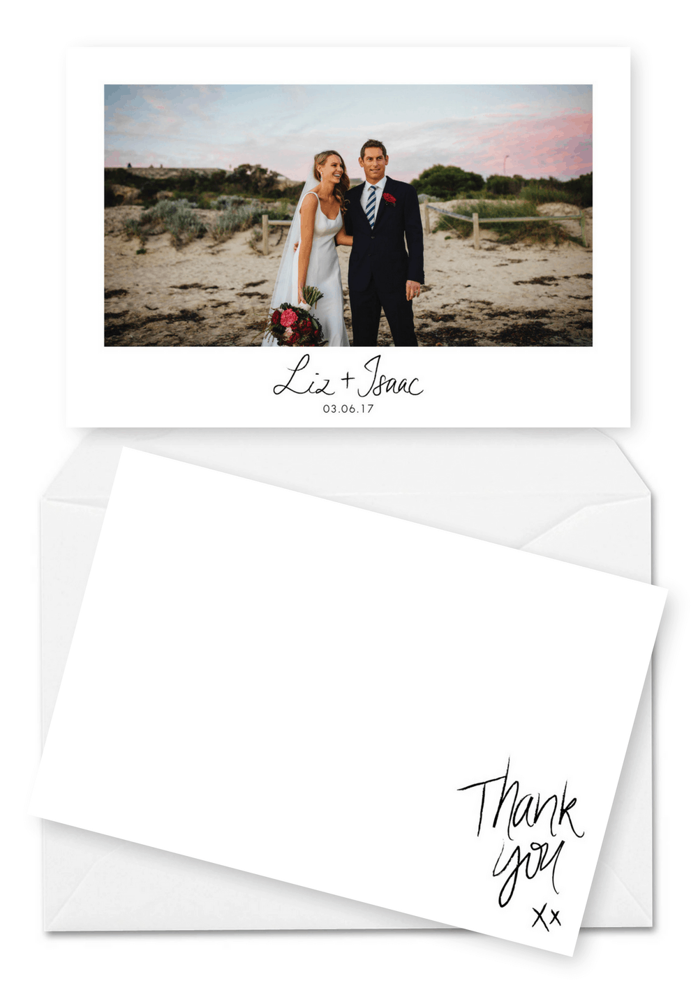 Floral Wedding Thank You Card Isaac & Liz For the Love of Stationery Merge Photography