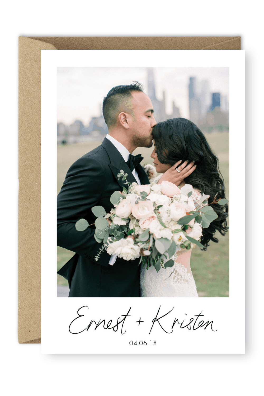 Floral Wedding Thank You Card Love and Light Photographs For the Love of Stationery