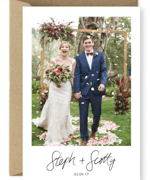 Floral Wedding Thank You Card Peppermint Studios For the Love of Stationery
