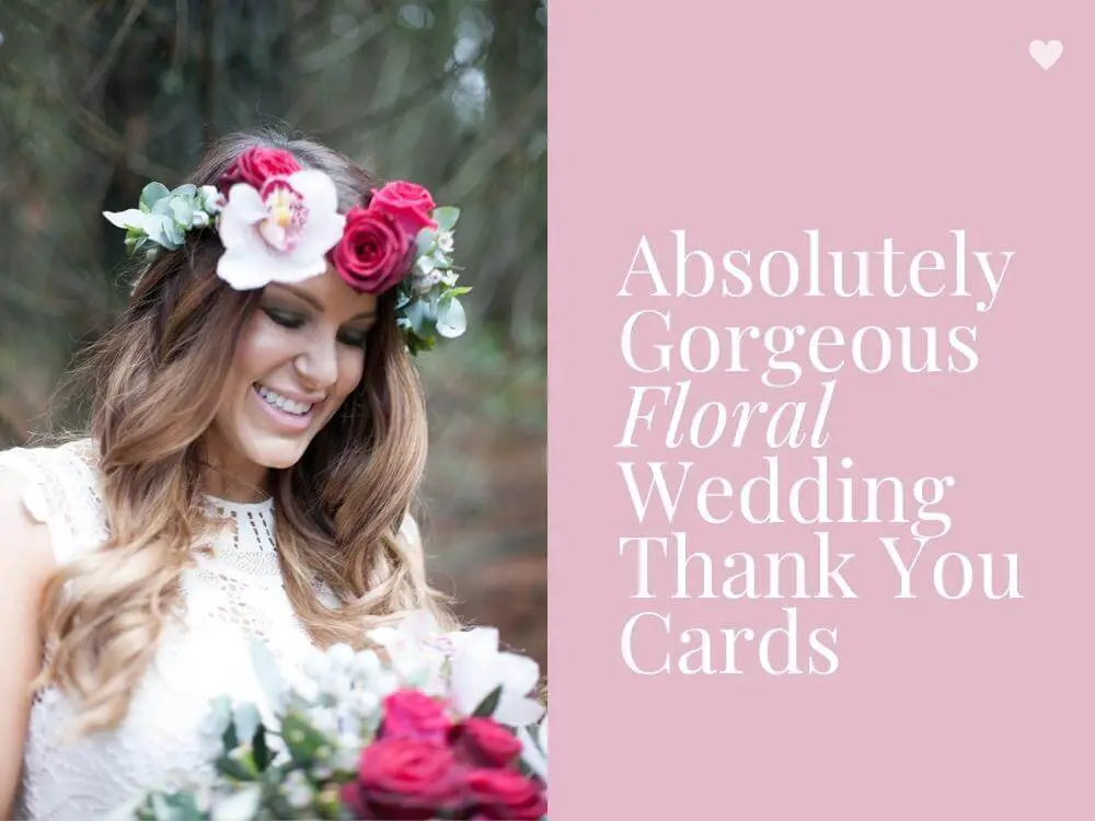 Floral Wedding Thank You Cards with Photo Madeleine Chiller Photography
