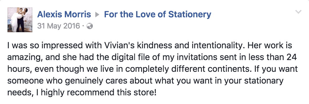 For the Love of Stationery Reviews. Customer Testimonials.